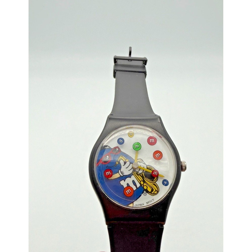 1996 M&M's Character Wristwatch Black Strap – Japan Movement Vintage Candy Works